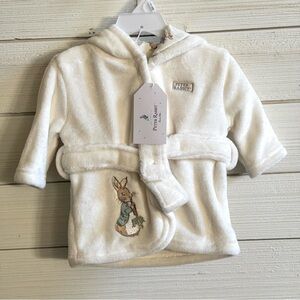 Beatrix Potter Peter Rabbit Baby Plush Hooded Bath Robe Size 3-6M NEW